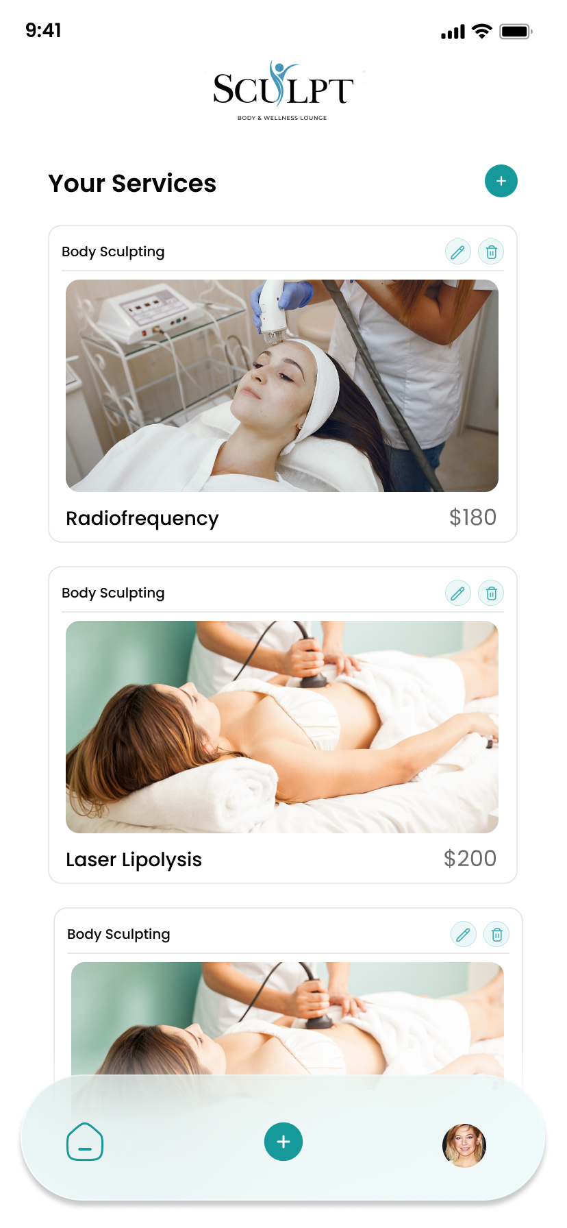 SculptVA staff app screen 3